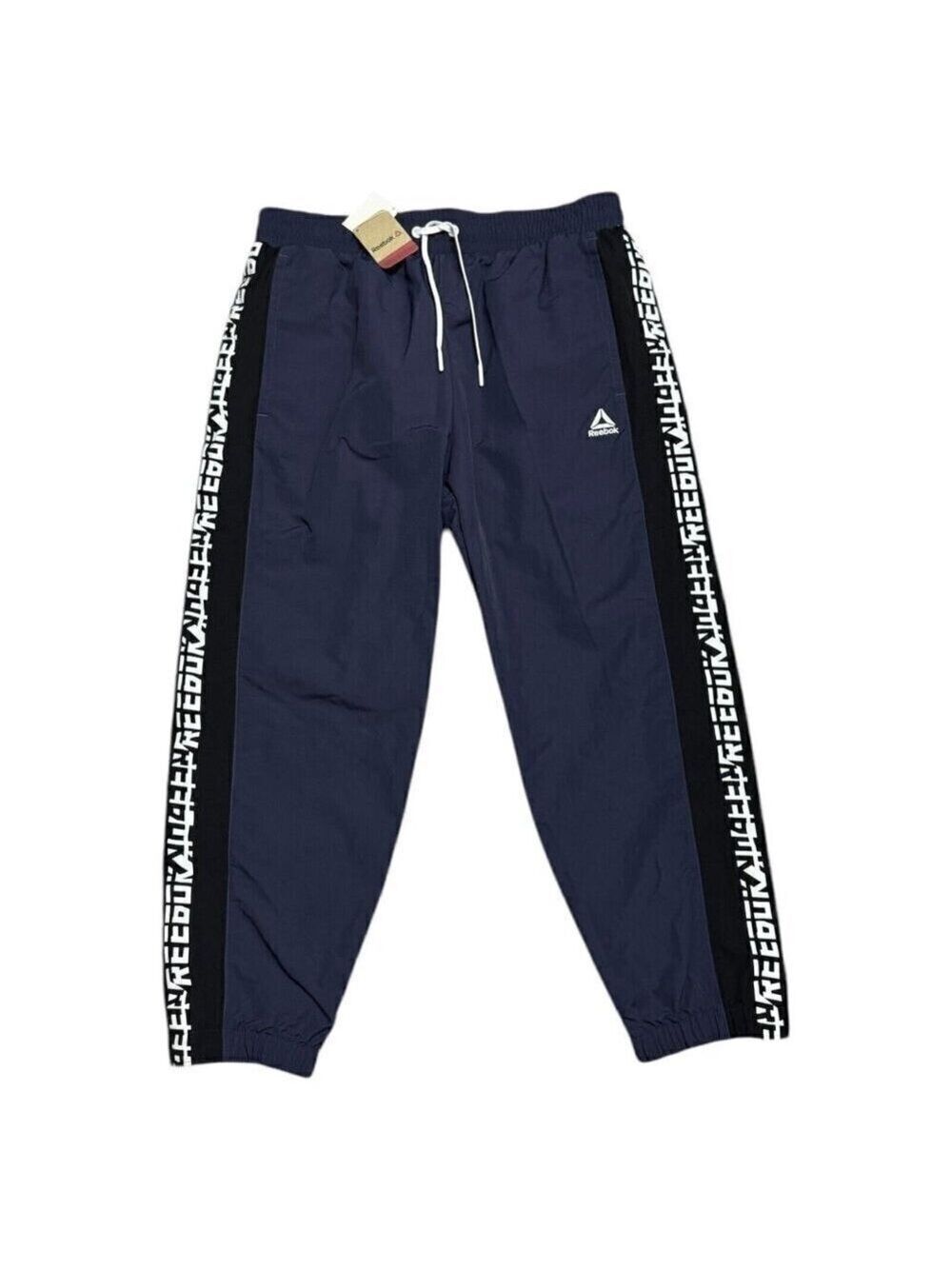 NWT Reebok Windbreaker Splash Jogger Activewear Pants Navy Blue Mens Medium